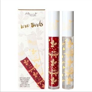 Pretty Vulgar Love Birds Lip Duo #158 Love Me & #159 Love Me Not Clear Gloss